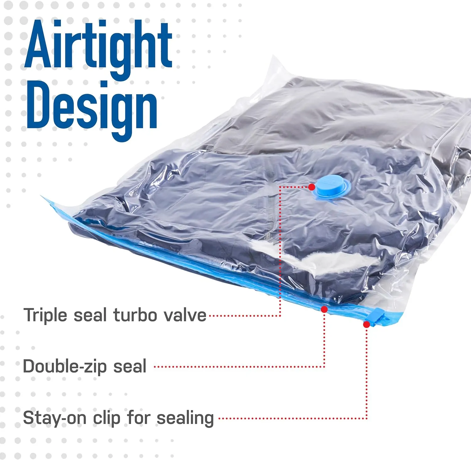 Spacesaver Clothing Vacuum Storage Bags with Electric Pump - 10-Pack, Medium, Large and Jumbo Sizes - Vacuum Seal Bags for Clothing, Beddings, Comforters, Blankets, Travel Sealer
