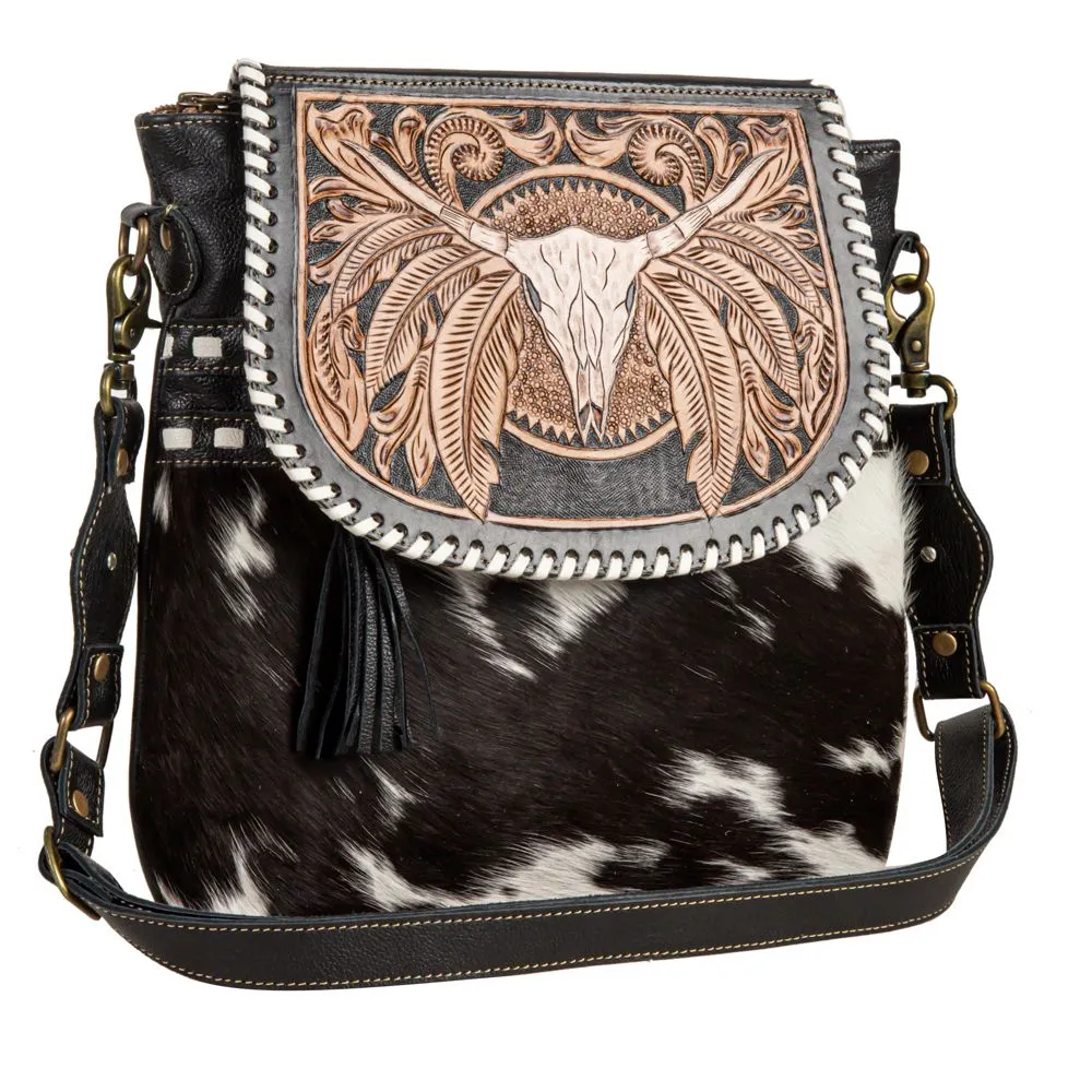 Spirit of the Herd Tooled Leather Crossbody