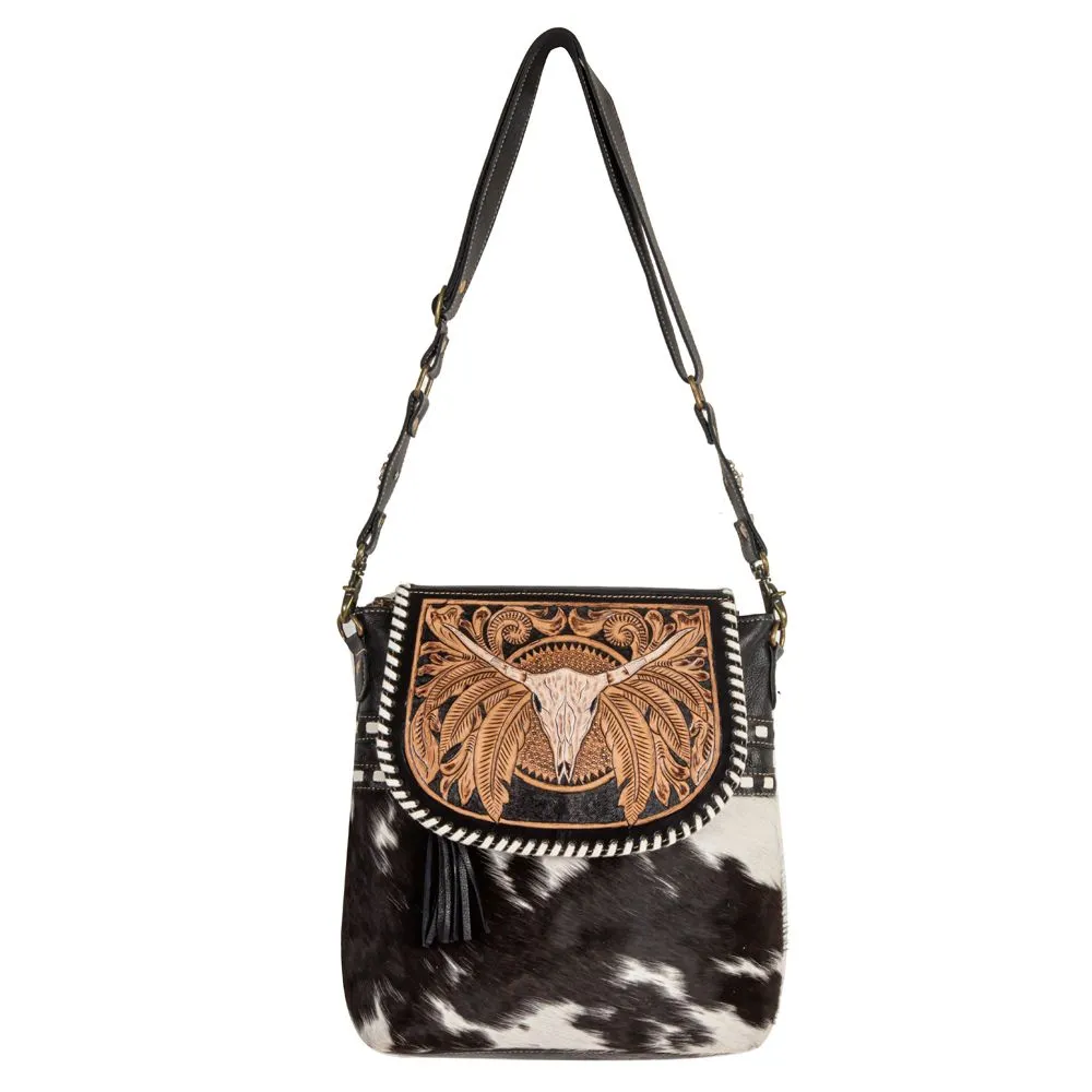 Spirit of the Herd Tooled Leather Crossbody