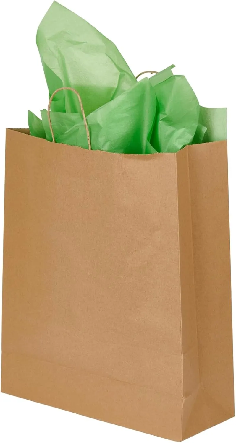 SSWBasics Jumbo Natural Kraft Bags - 16”L x 6”D x 19”H Brown Paper Bag, Ideal for Shopping & Kraft Gift Bags - Case of 200