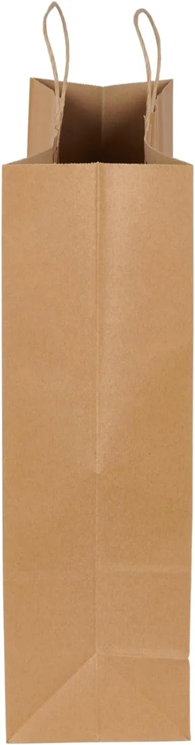 SSWBasics Jumbo Natural Kraft Bags - 16”L x 6”D x 19”H Brown Paper Bag, Ideal for Shopping & Kraft Gift Bags - Case of 200