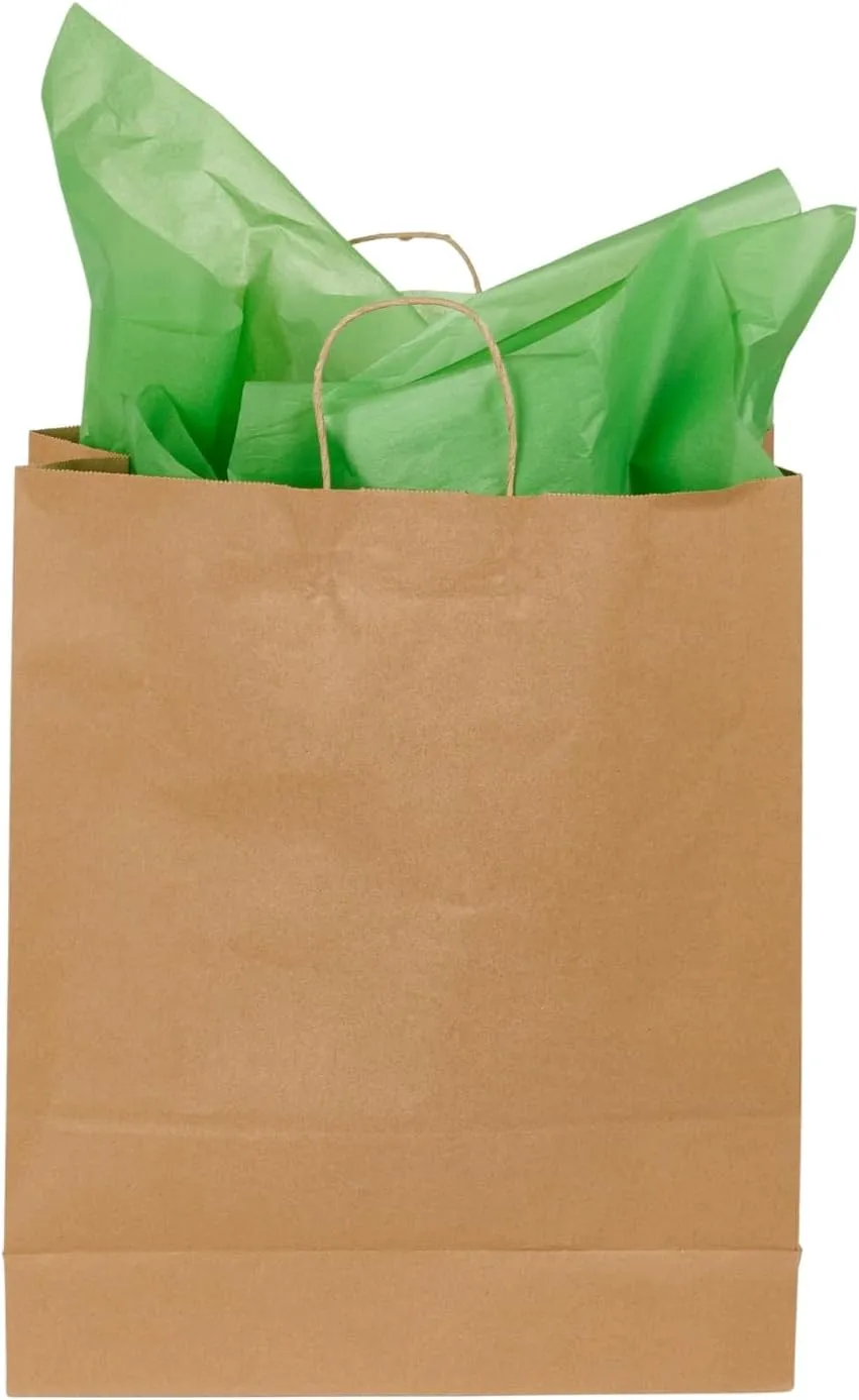 SSWBasics Jumbo Natural Kraft Bags - 16”L x 6”D x 19”H Brown Paper Bag, Ideal for Shopping & Kraft Gift Bags - Case of 200