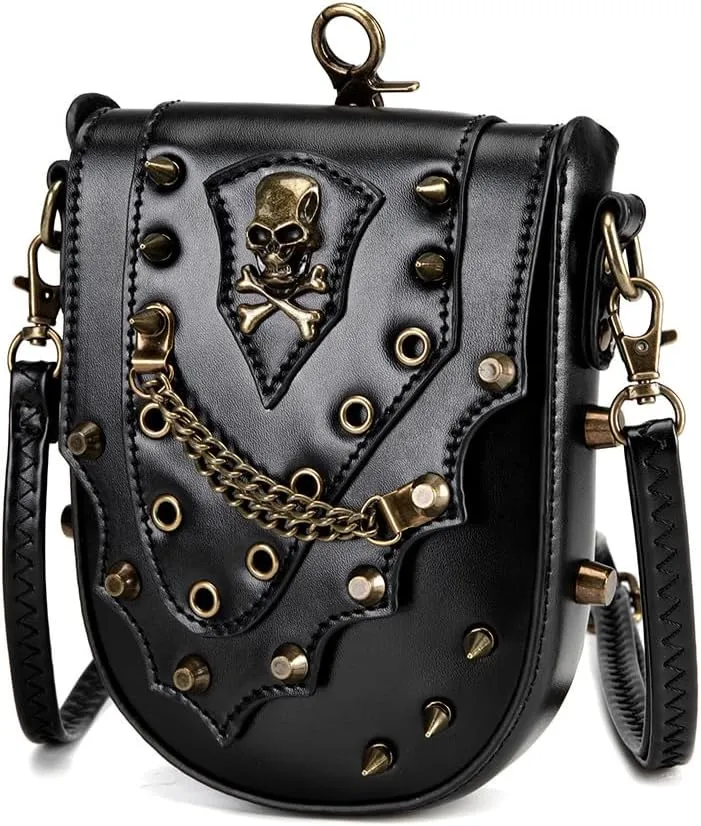 Steampunk Industrial Vintage Women’s Mini Medieval Coin Purse Shoulder Crossbody Bag