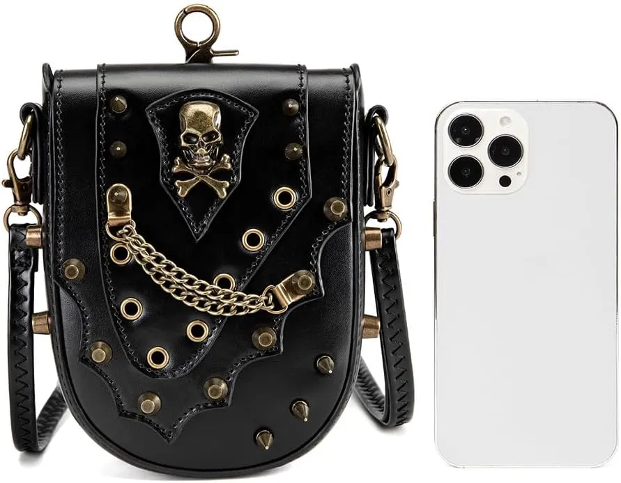 Steampunk Industrial Vintage Women’s Mini Medieval Coin Purse Shoulder Crossbody Bag