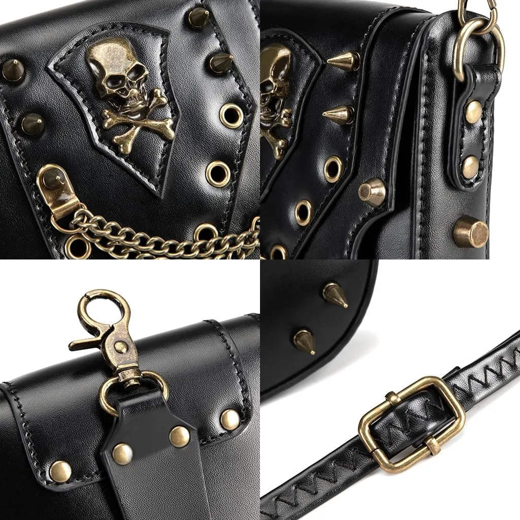 Steampunk Industrial Vintage Women’s Mini Medieval Coin Purse Shoulder Crossbody Bag