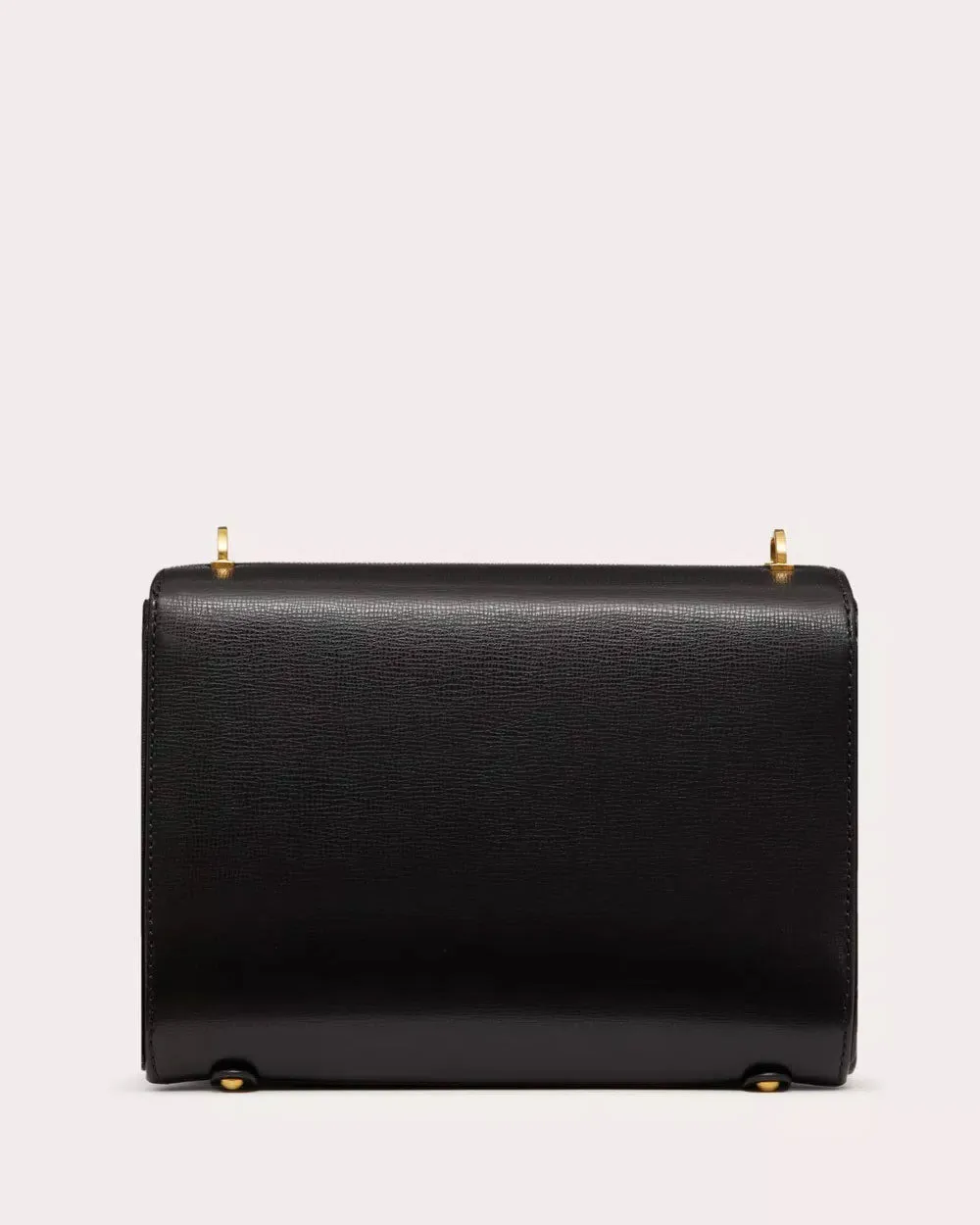 Stud VLOGO Grainy Calfskin Shoulder Bag in Black