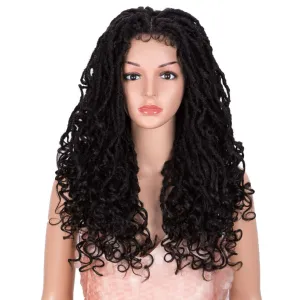 Style Icon 24" Faux Locs Wigs for Black Women 4X4 Free Part Goddess Locs Wig Long Twist Synthetic Wigs (24 Inch, 1B)
