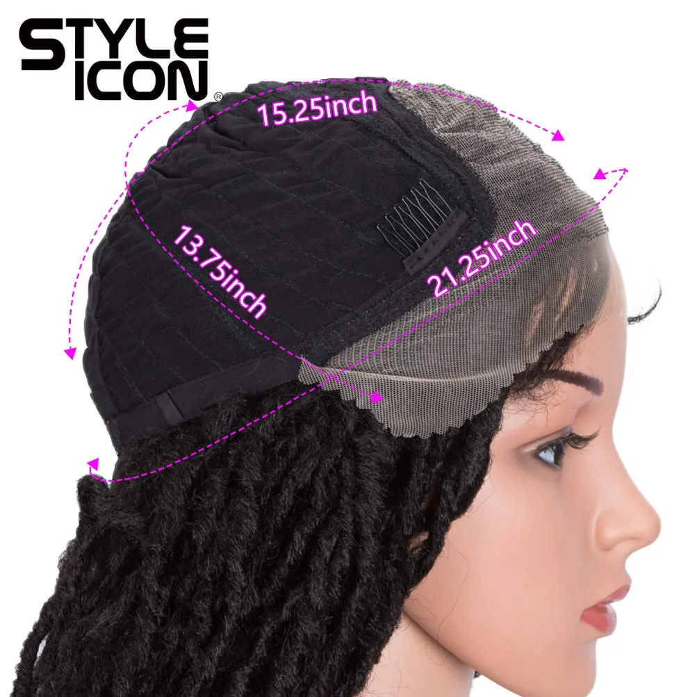 Style Icon 24" Faux Locs Wigs for Black Women 4X4 Free Part Goddess Locs Wig Long Twist Synthetic Wigs (24 Inch, 1B)