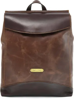 Style N Craft Backpack, Full-Grain Leather Travel Backpack, Light and Dark Brown Combination (392153)