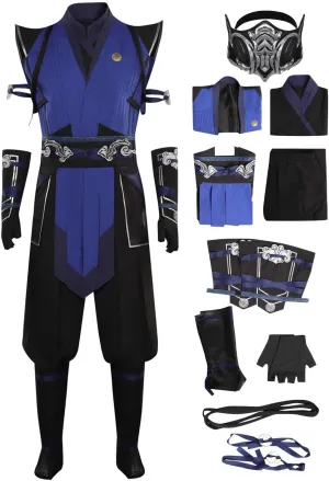 Sub Zero Cosplay Costume Mens Warrior Full Set Battle Outfits Adults Tunic Halloween Carnival Party Costume