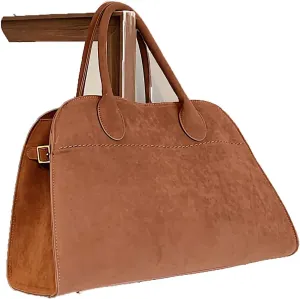 Suede Crossbody Bags For Women，Suede Leather Bag Retro Crossbody Shoulder Bag Casual Work Office Tote Top-Handle Satchel Bag