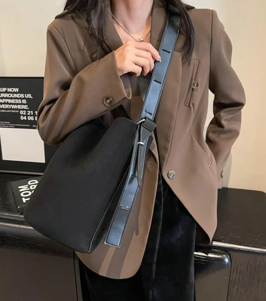 Suede Shoulder Bags for Women Vegan Leather Handbag Tote Bags Bucket Shoulder Bag Purse Tote Handbag Fashion Designer Bag