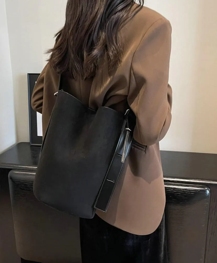 Suede Shoulder Bags for Women Vegan Leather Handbag Tote Bags Bucket Shoulder Bag Purse Tote Handbag Fashion Designer Bag
