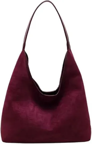 Suede Tote Bag for Women - Large Slouchy Shoulder Bag for Travel