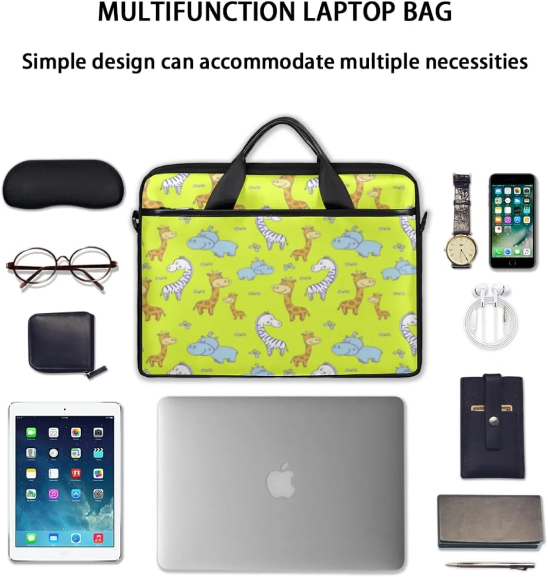 Sugar Skull Flowers Laptop Bag for Women Men 13-15 Inch Computer Briefcase Bag Lightweight Notebook Shoulder Messenger Bag