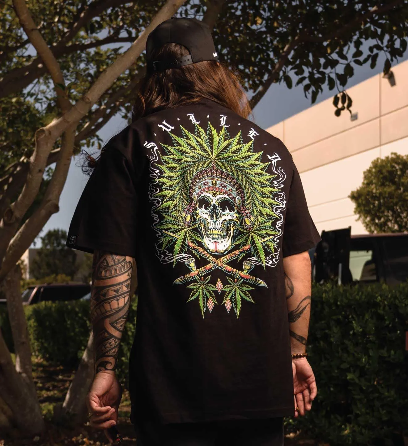 Sullen Men's Chiefin 420 Capsule Tattoo Lifestyle Graphic Standard Short Sleeve Tee Black