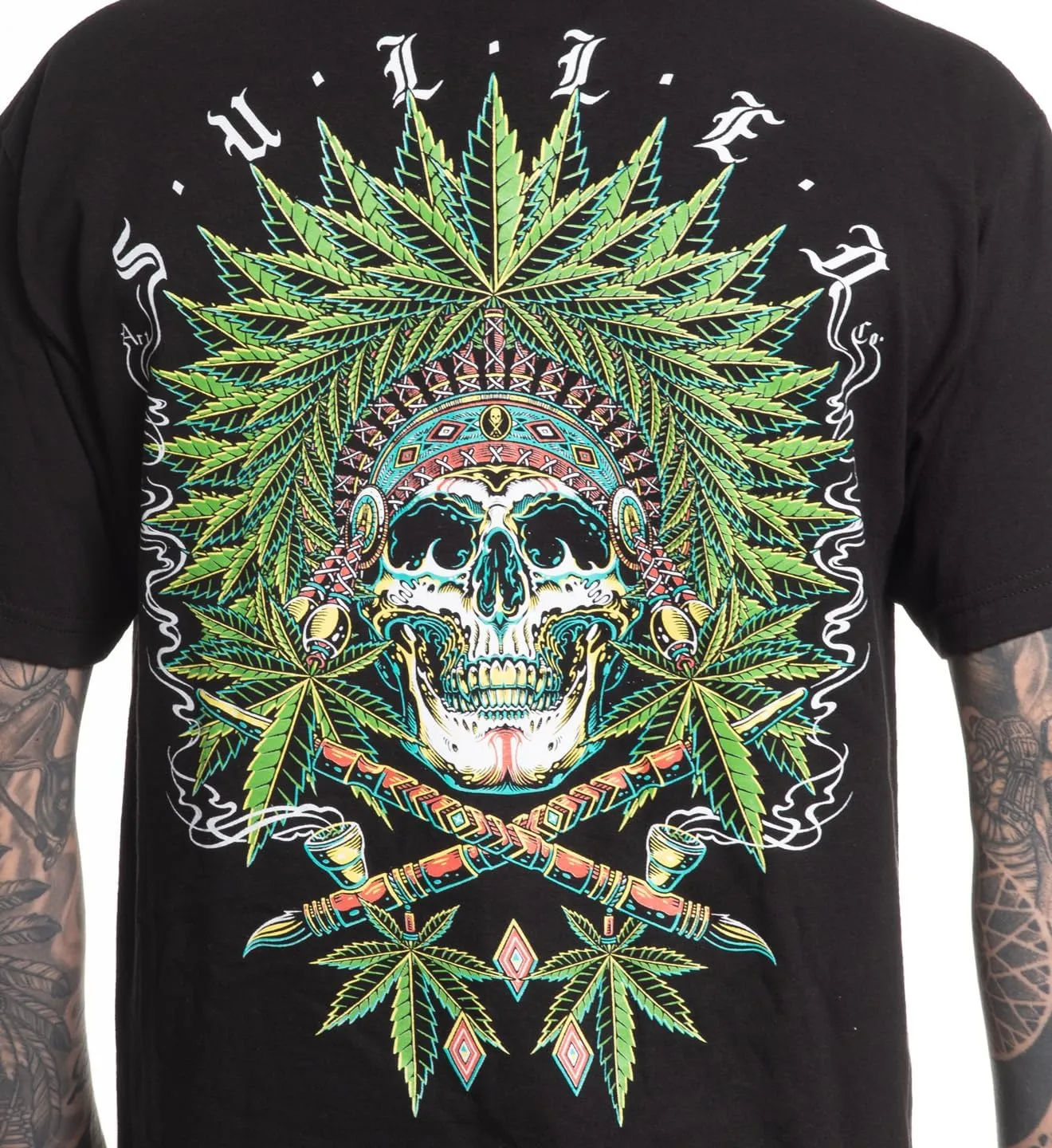 Sullen Men's Chiefin 420 Capsule Tattoo Lifestyle Graphic Standard Short Sleeve Tee Black
