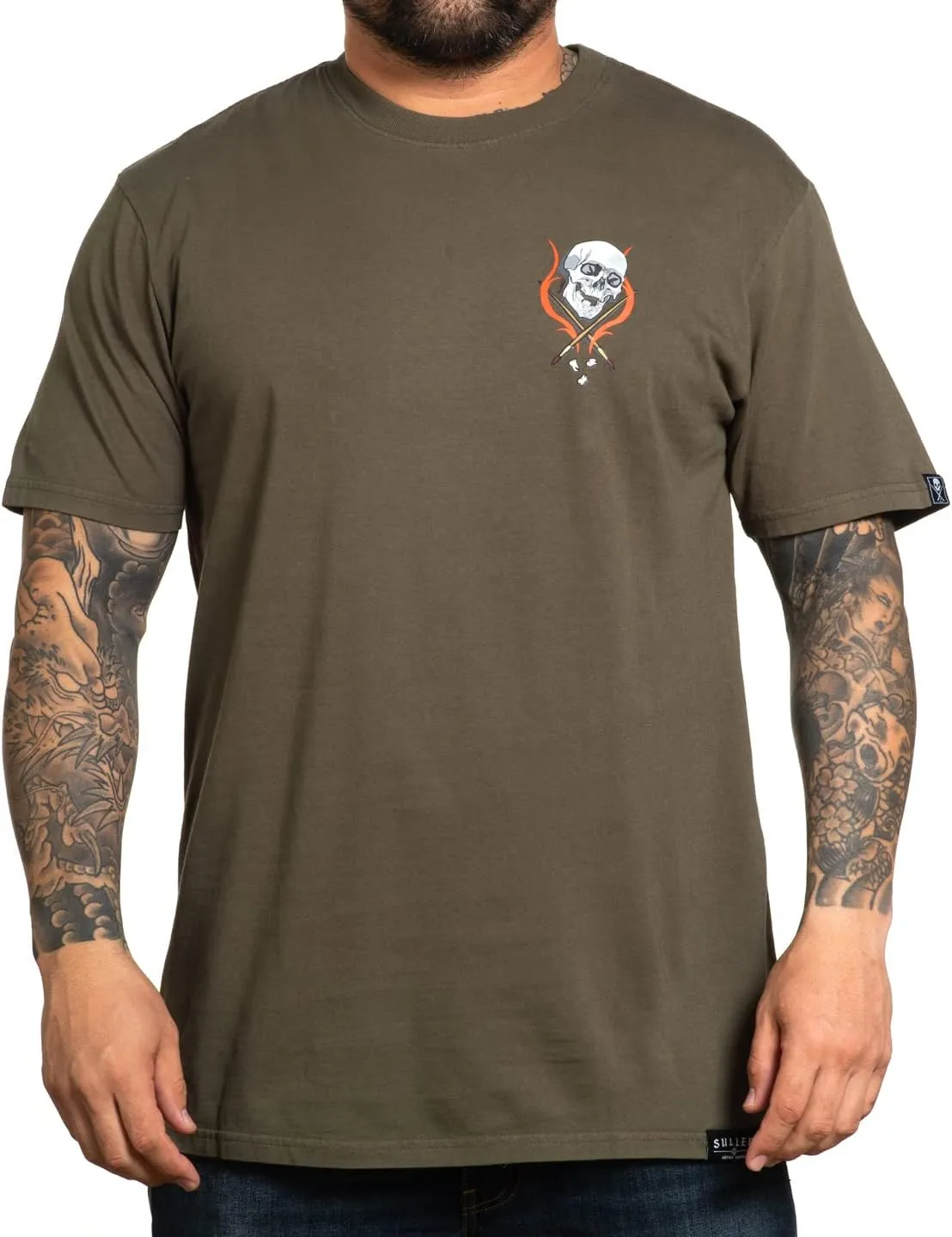 Sullen Men's Eagle Flame Tattoo Lifestyle Graphic Premium Short Sleeve Tee