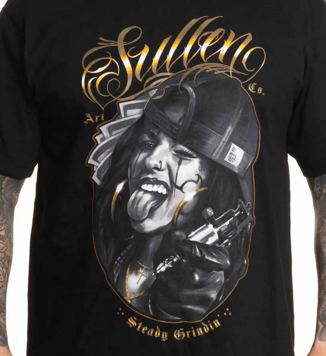 Sullen Men's Grind Tee Skull Tattoo Lifestyle Graphic Standard Short Sleeve T-Shirt