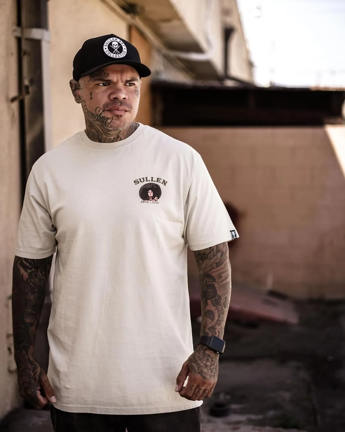 Sullen Men's Guns Blazing Tattoo Lifestyle Graphic Banditios De Arte Capsule Premium Short Sleeve Tee