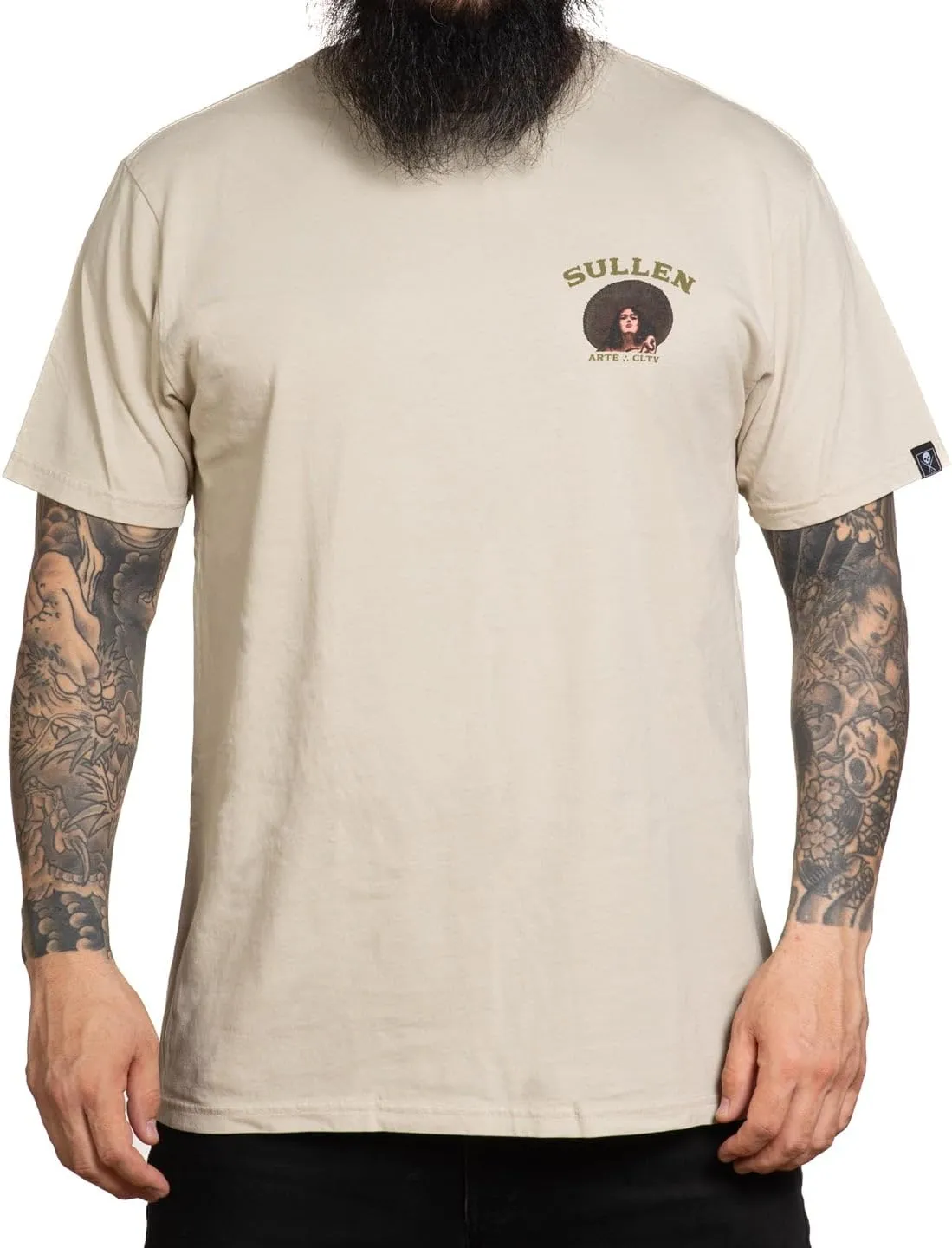 Sullen Men's Guns Blazing Tattoo Lifestyle Graphic Banditios De Arte Capsule Premium Short Sleeve Tee