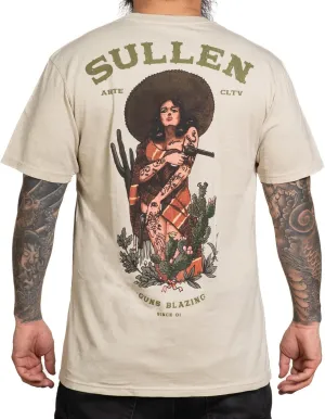 Sullen Men's Guns Blazing Tattoo Lifestyle Graphic Banditios De Arte Capsule Premium Short Sleeve Tee