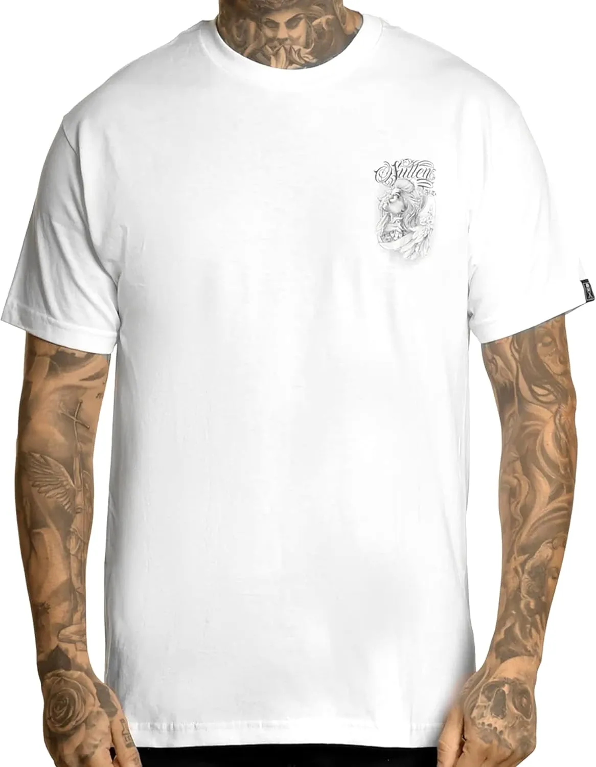Sullen Men's Heaven Sent Men`s Tee Tattoo Skull Graphic Standard Fit Short Sleeve T-Shirt for Men