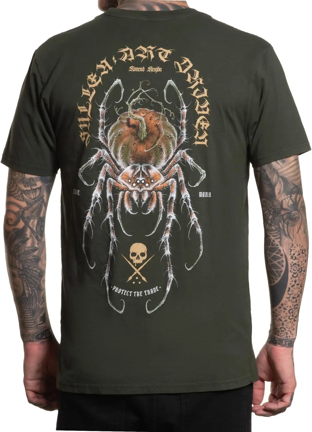 Sullen Men's Krajda Tarantula Tattoo Lifestyle Graphic Sulleween Capsule Premium Short Sleeve Tee