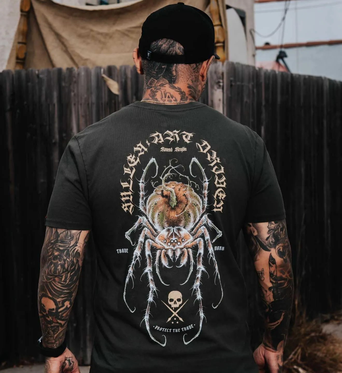 Sullen Men's Krajda Tarantula Tattoo Lifestyle Graphic Sulleween Capsule Premium Short Sleeve Tee