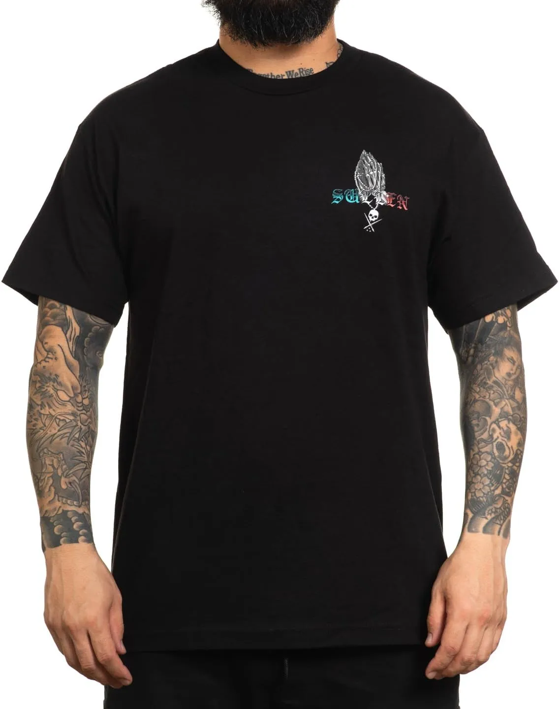 Sullen Men's Madre Virgen Tattoo Lifestyle Graphic Standard Day of The Dead Capsule Short Sleeve Tee Black