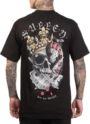 Sullen Men's Make Your Luck Tattoo Lifestyle Graphic Stacked Deck Capsule Standard Short Sleeve Tee