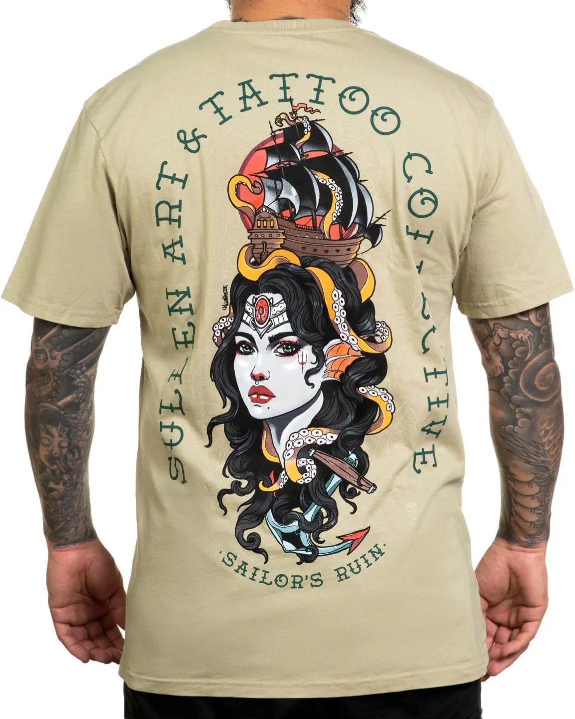 Sullen Men's Open Sea Tattoo Lifestyle Graphic Premium Short Sleeve Tee
