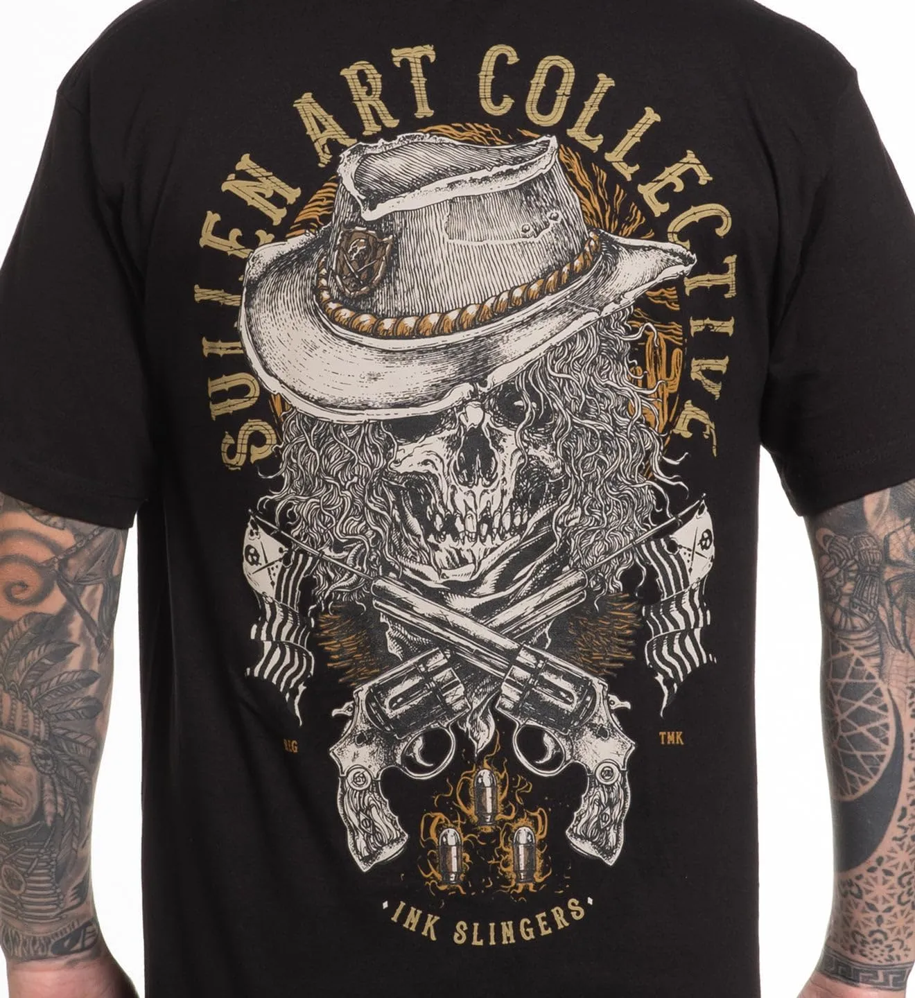 Sullen Men's Outlaw Tattoo Lifestyle Graphic Wild West Capsule Standard Short Sleeve Tee Black
