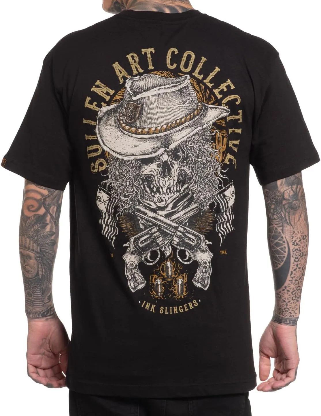 Sullen Men's Outlaw Tattoo Lifestyle Graphic Wild West Capsule Standard Short Sleeve Tee Black