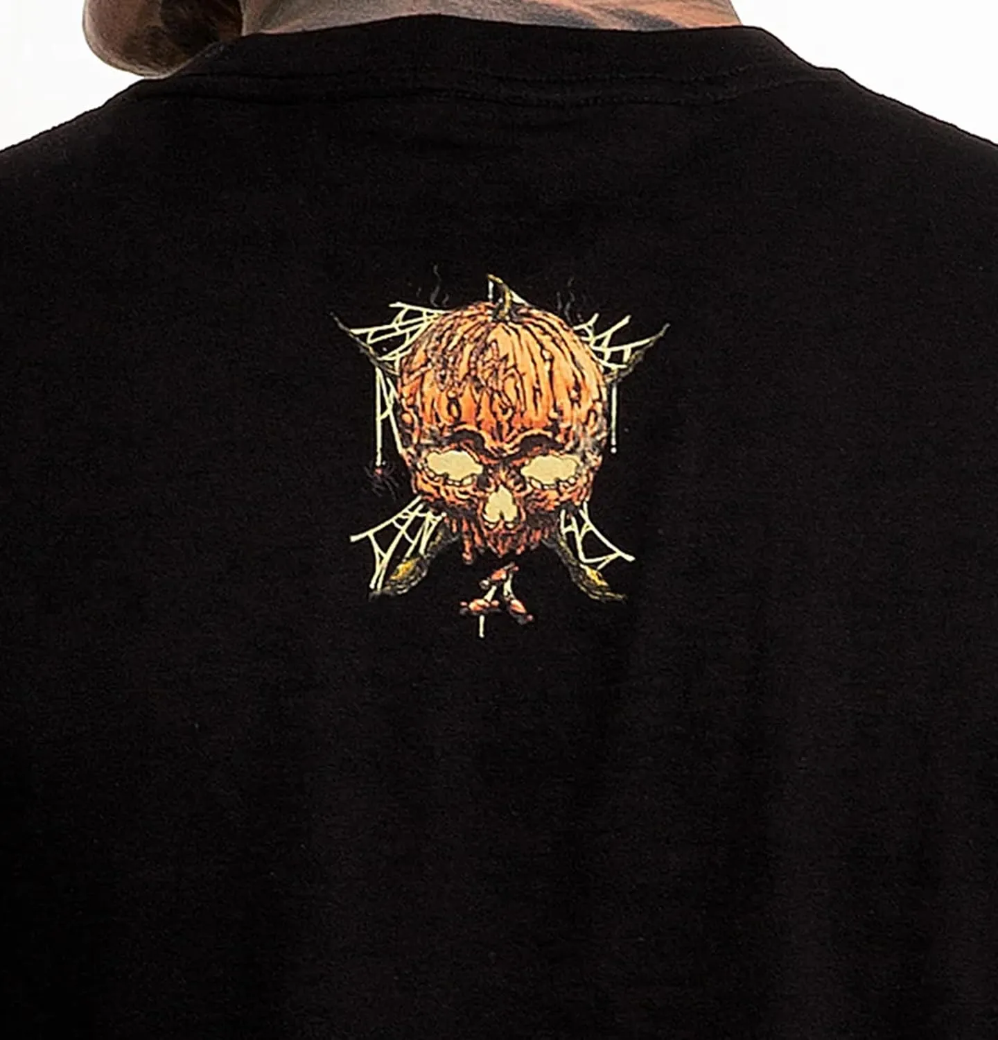 Sullen Men's Pumpkin Badge Tattoo Lifestyle Graphic Sulleween Capsule Standard Short Sleeve Tee Black