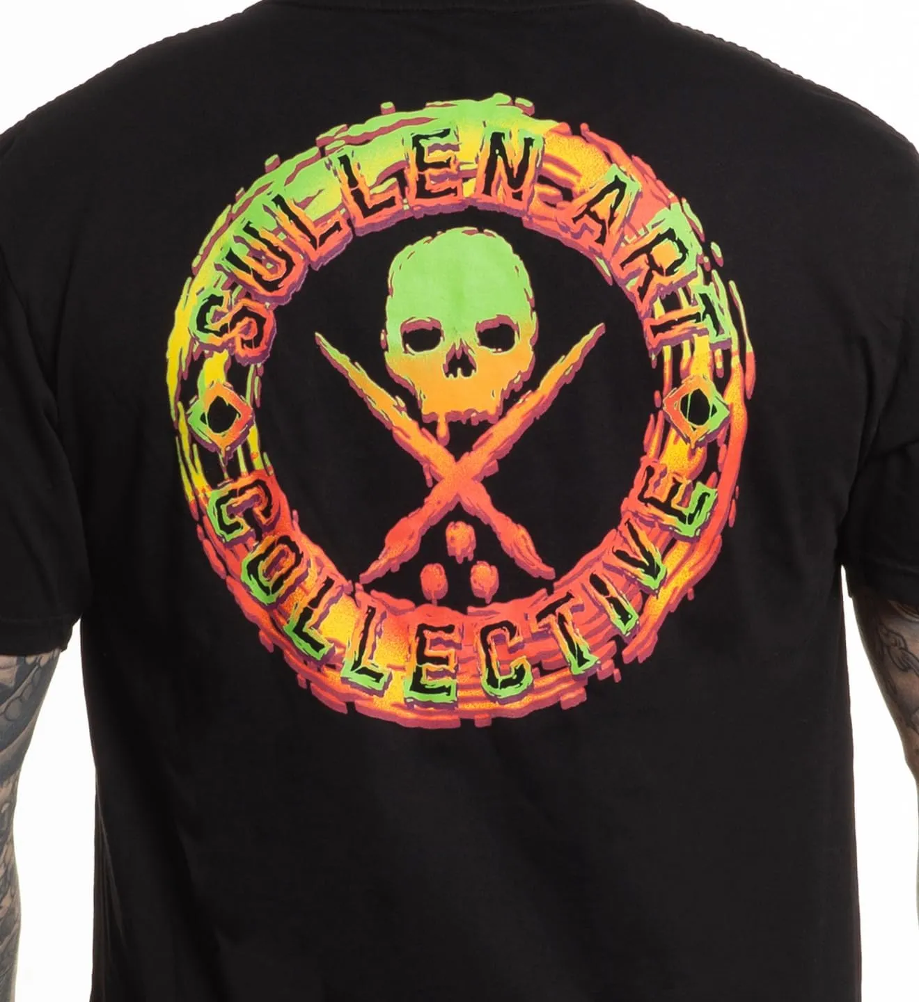 Sullen Men's Rasta Slime Badge Rasta Capsule Tattoo Lifestyle Graphic Premium Short Sleeve Tee Black