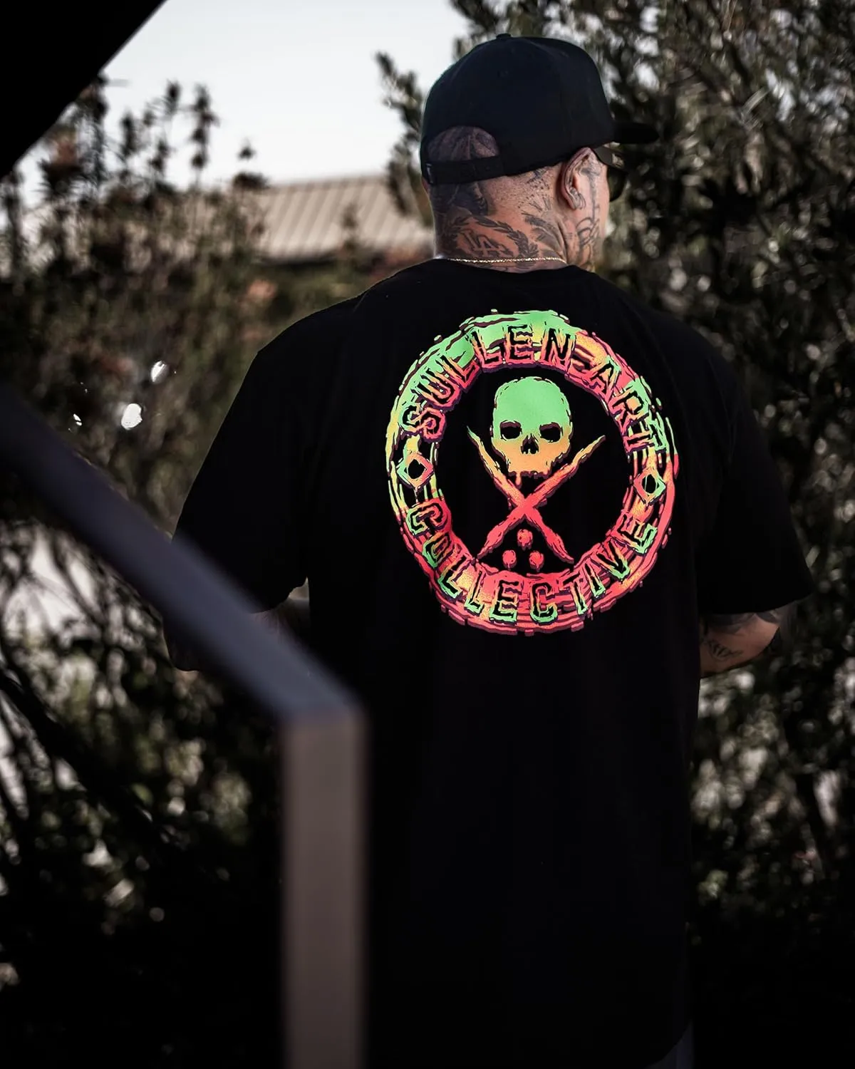Sullen Men's Rasta Slime Badge Rasta Capsule Tattoo Lifestyle Graphic Premium Short Sleeve Tee Black