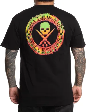 Sullen Men's Rasta Slime Badge Rasta Capsule Tattoo Lifestyle Graphic Premium Short Sleeve Tee Black