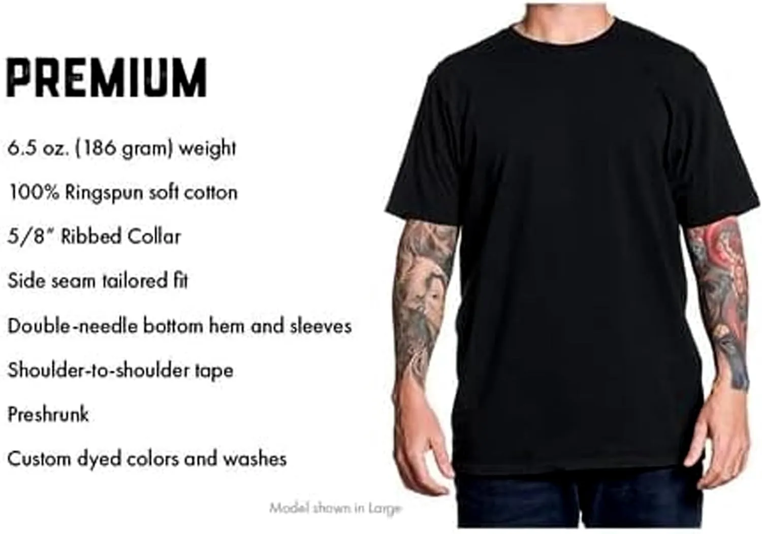 Sullen Men's Self Love Artist Series Tattoo Lifestyle Graphic Premium Short Sleeve Tee Black