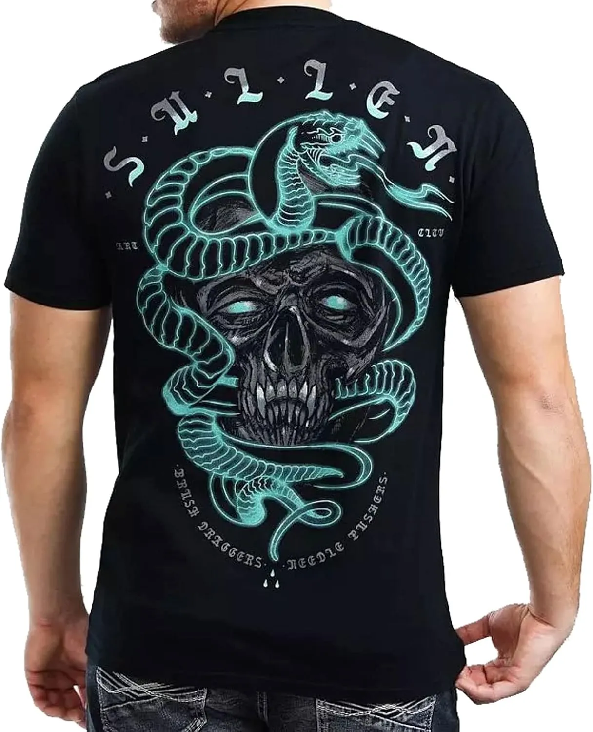 Sullen Men's Sulleween Series Neon Snake Premium Short Sleeve T Shirt