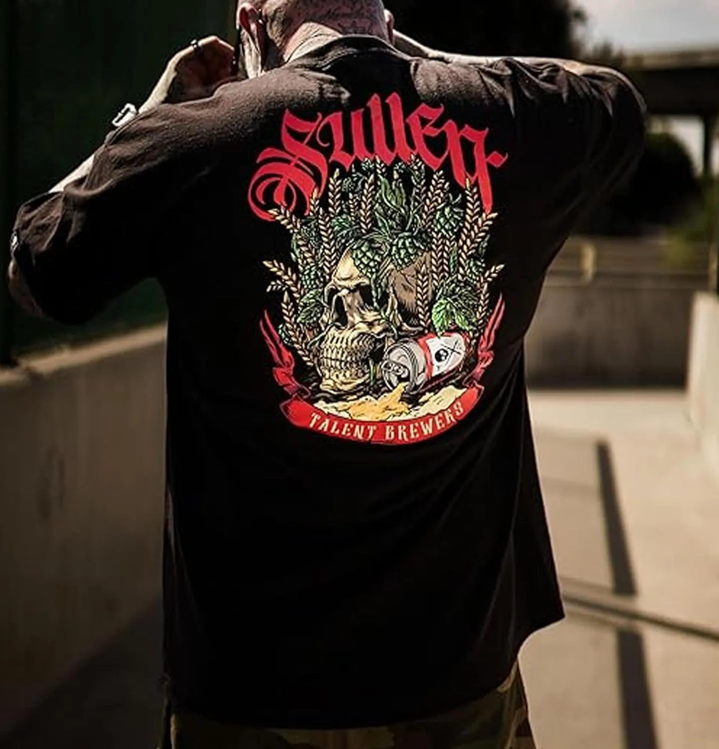 Sullen Men's Tee Barley Skull Tattoo Skull Lifestyle Graphic Standard Fit Short Sleeve T-Shirt for Men
