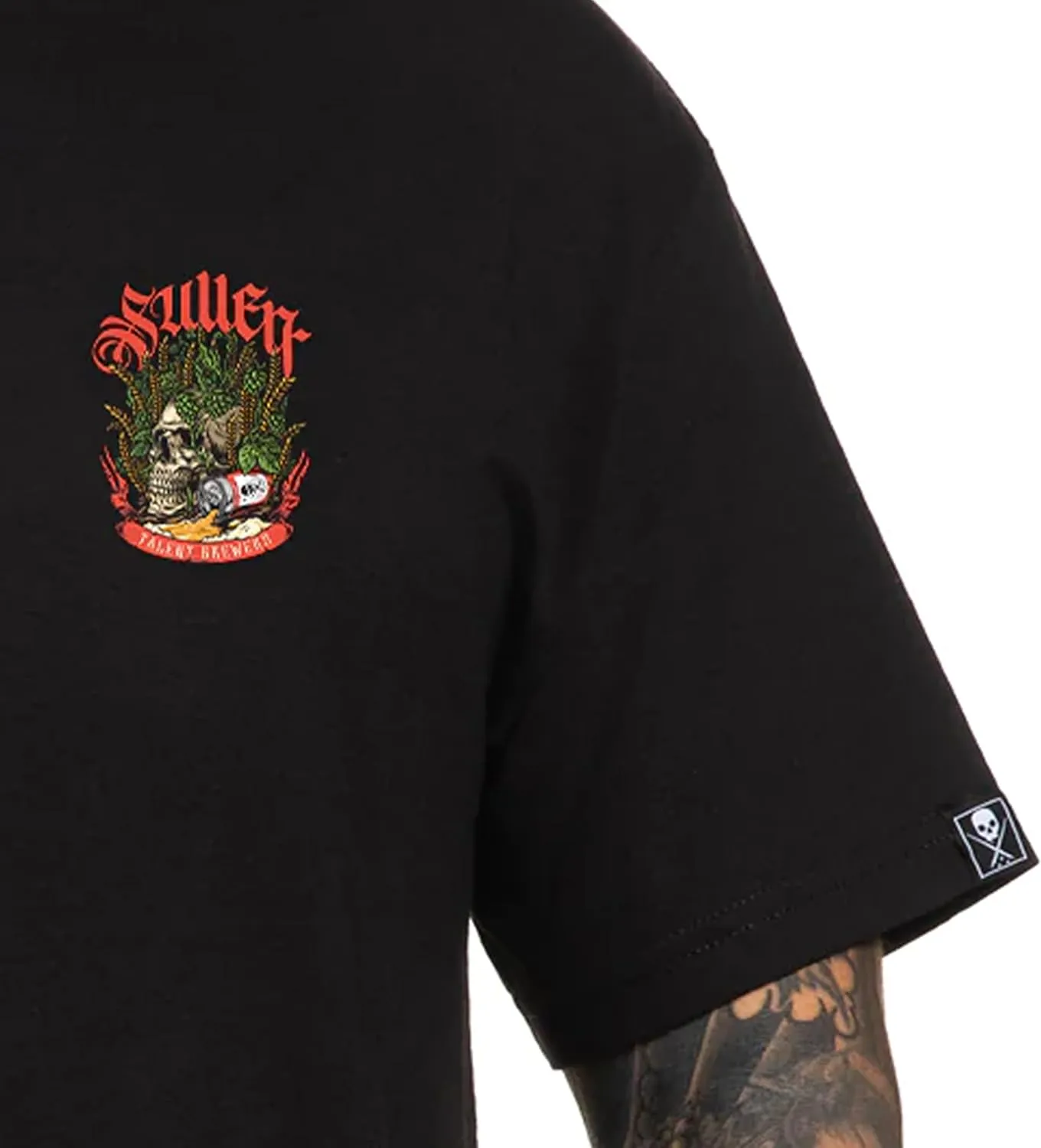 Sullen Men's Tee Barley Skull Tattoo Skull Lifestyle Graphic Standard Fit Short Sleeve T-Shirt for Men