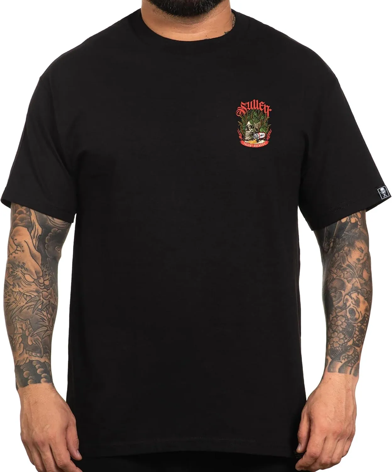Sullen Men's Tee Barley Skull Tattoo Skull Lifestyle Graphic Standard Fit Short Sleeve T-Shirt for Men