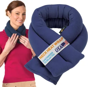 SunnyBay Microwavable Heating Pads, Microwavable Moist Heated Neck and Shoulder Wrap, Versatile Weighted Beanbag Cold Pack or Warm Compress, 2.2 lbs, 26x4 Inches, Navy Blue