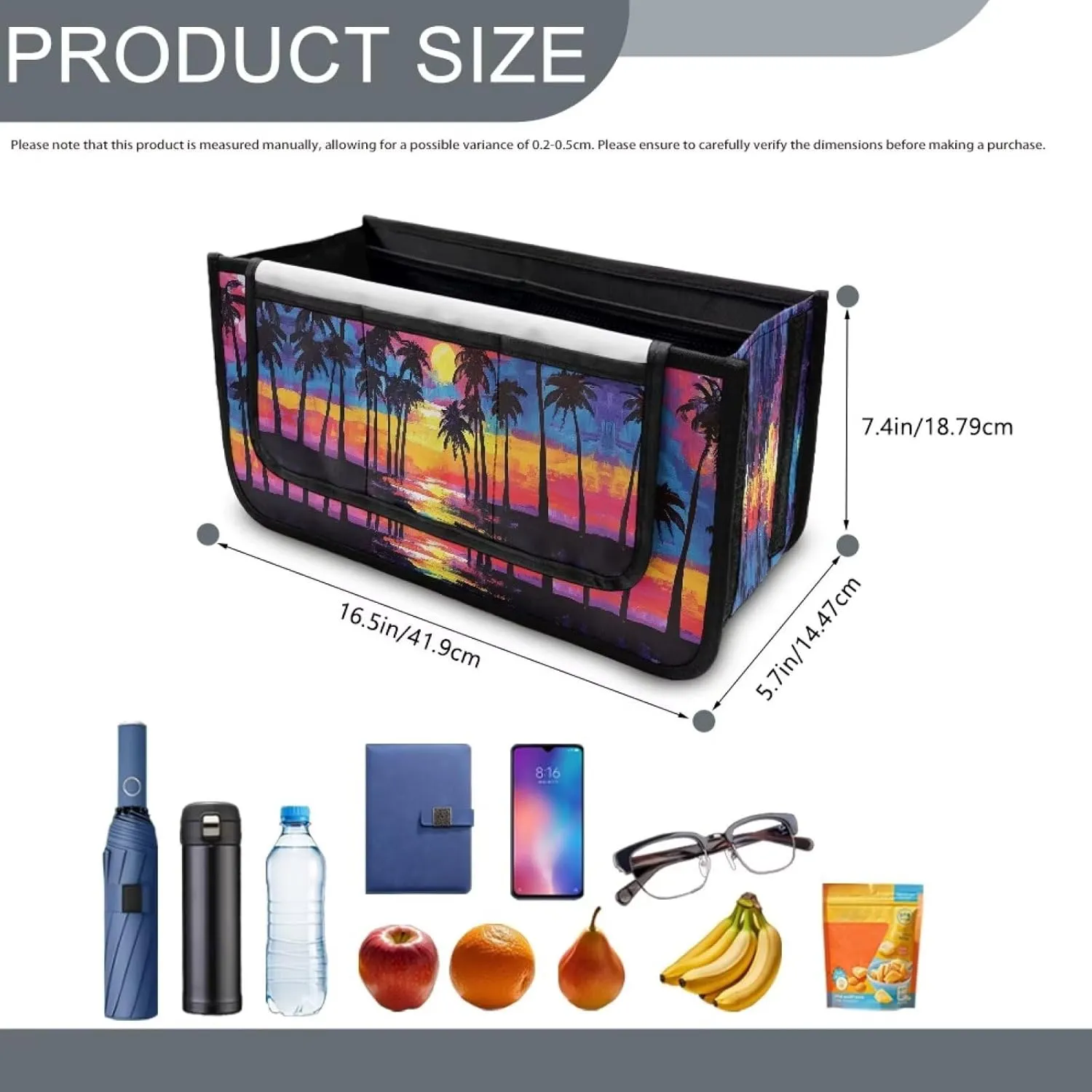 Sunset Beach Palm Tree Rollator Bag Tote Organizer for Universal Walkers Walker Bag Mobility Aid Accessory Pouch for Seniors in Assisted Living