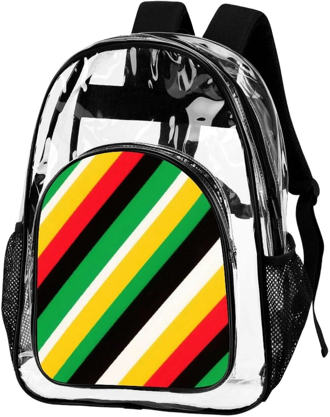 Supdreamc Daypack Backpack Multipurpose Anti-Theft Large Capacity Bookbag - Jamaican Rasta Flag Art Travel Hiking & Camping Rucksack Transparent Bag