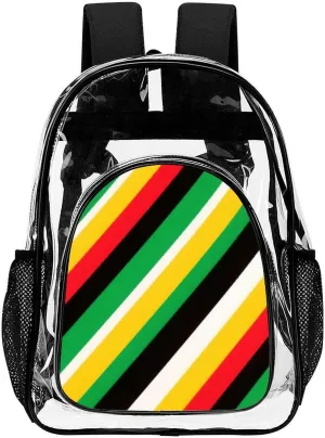 Supdreamc Daypack Backpack Multipurpose Anti-Theft Large Capacity Bookbag - Jamaican Rasta Flag Art Travel Hiking & Camping Rucksack Transparent Bag