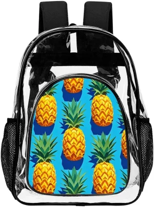 Supdreamc Lightweight Daypack Backpack for Sports Travel Running - Large Capacity Multipurpose Transparent Bookbag, Hawaiian Tropical Pineapple Art Laptop Backpack Daypack
