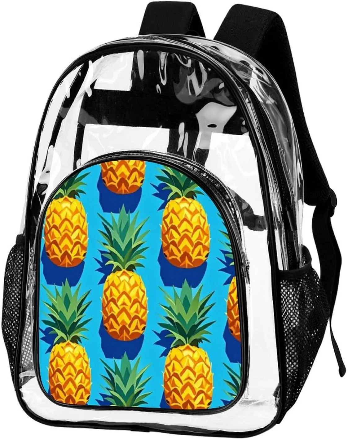 Supdreamc Lightweight Daypack Backpack for Sports Travel Running - Large Capacity Multipurpose Transparent Bookbag, Hawaiian Tropical Pineapple Art Laptop Backpack Daypack