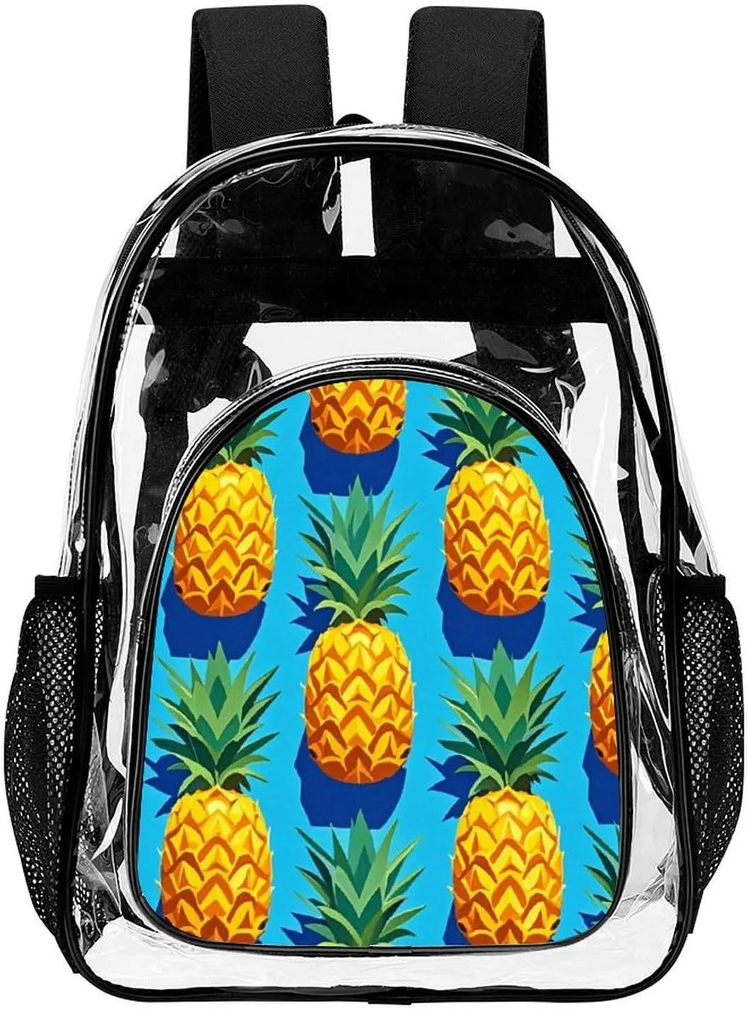 Supdreamc Lightweight Daypack Backpack for Sports Travel Running - Large Capacity Multipurpose Transparent Bookbag, Hawaiian Tropical Pineapple Art Laptop Backpack Daypack